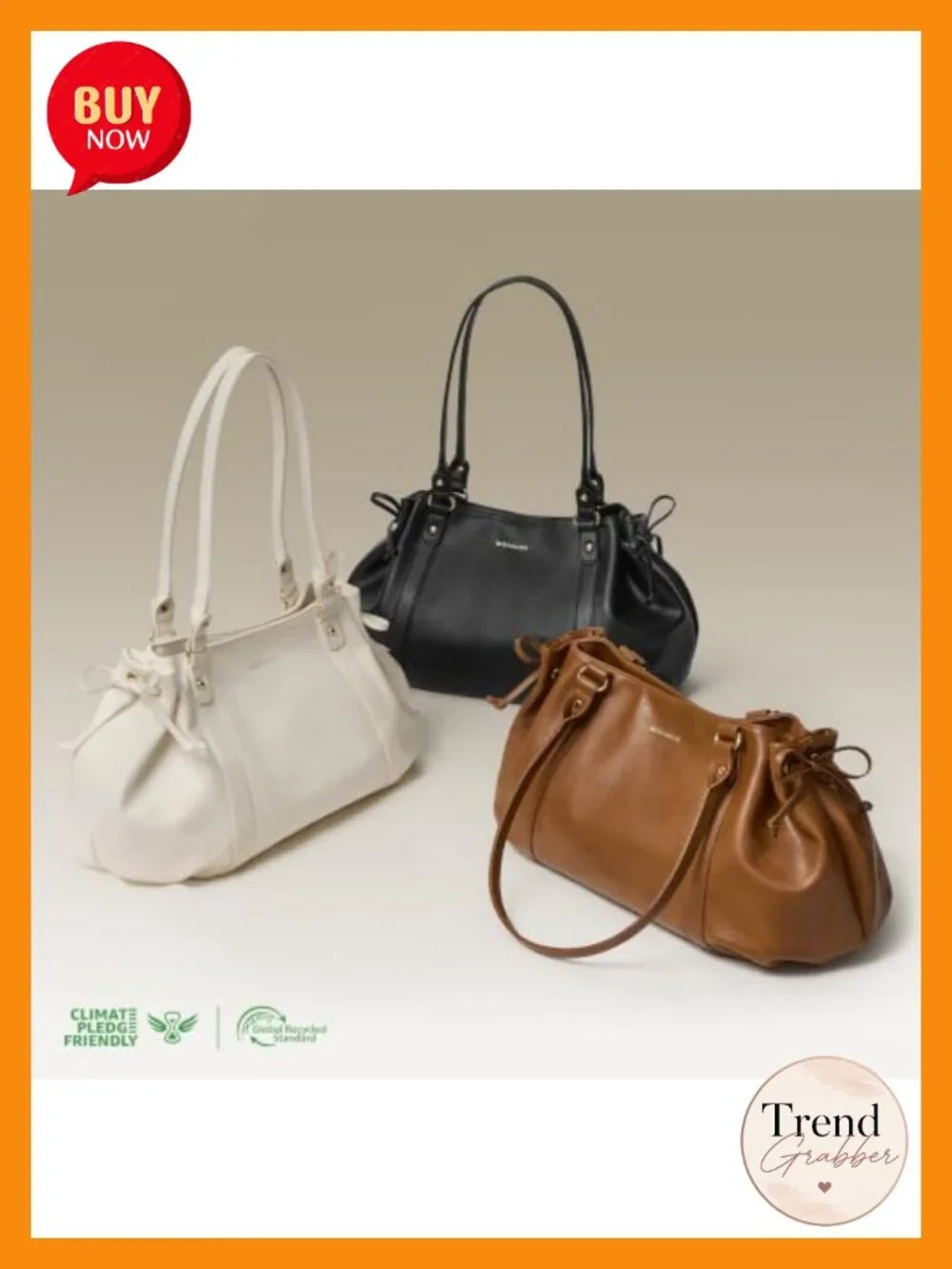 Large Vegan Leather Hobo Shoulder Bag Slouchy Drawstring Tote for Work